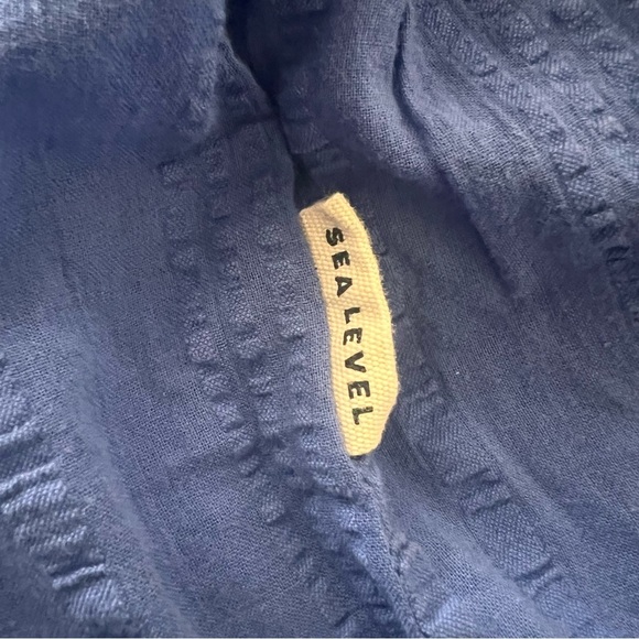 Seasalt Cornwall Blue Textured Cotton Blend Button Down Shirt SZ M New - Picture 5 of 6